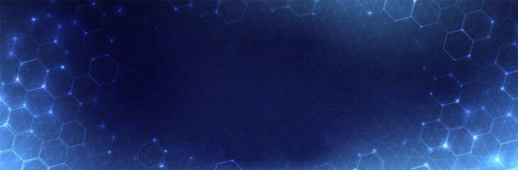 Fototapeta na wymiar Futuristic Hexagon background. Blue Hexagonal pattern. Modern vector illustration