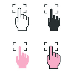 Forefinger loop scan for biometric technology security system. Identification of data protection. Forefinger for password scan. fingerprint scan Vector illustration. Design on white background. EPS10
