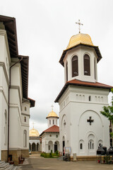 Fototapeta na wymiar Golden roofs of Romanian Orthodox churches in the city of Timisoara