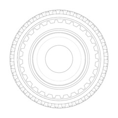Gear wheel. Vector rendering of 3d