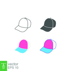 Man hat for sun protection headwear with ribbon. male summer hat, male sun cap for beach and summer vacation accessory icon. Vector illustration. Design on white background. EPS10