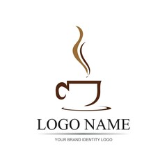Obraz na płótnie Canvas Coffee cup logo template vector icon - Vector