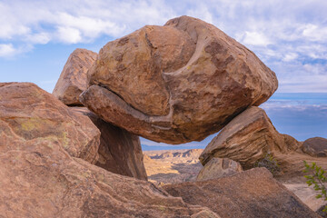 Close Of Balanced Rock Boulder
