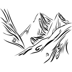 the mountains vector illustration hand draw