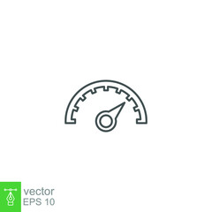 Speedometer icon line. Performance indicator, motion tachometer, accelerate movement. speed race progress. slow and fast car power level. Vector illustration. Design on white background. EPS 10