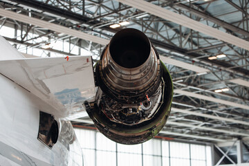 Airplane jet engine on maintenance