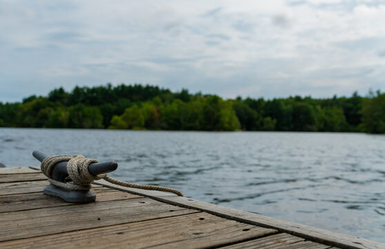 wooden pier on the lake