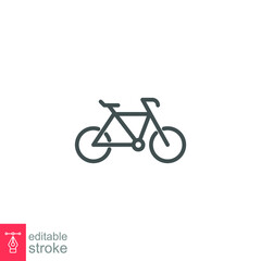 Fototapeta premium Bicycle, sport bike icon. Mountain Biking, pedal race exercise logo template for many purpose. Editable stroke. Vector illustration. Design on white background. EPS 10