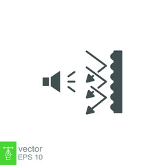 Soundproof icon. Sound insulation. Noise absorbing. glyph symbol Pictogram. Soundproofing room in multimedia or music studio. Solid, Glyph style vector illustration. Design on white background. EPS 10