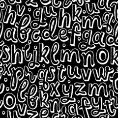 Hand lettering and custom typography pattern for your designs: t-shirts, bags, for posters, invitations, cards, etc. Type pattern. Handwritten typographic font seamless background. Hand type pattern.
