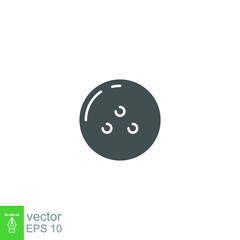 Bowling ball sport icon. solid round ball for Tournament game symbol. Glyph style pictogram for mobile application and website. Vector illustration. Design on white background. EPS 10