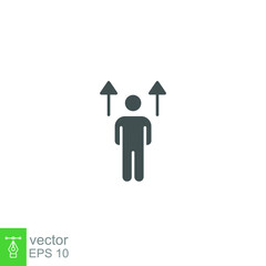 Personal achievements glyph icon. Self development concept, Achieve personal goal, Growth in skill develop. success motivation. Improvement idea. Vector illustration. Design on white background EPS 10