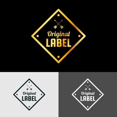Obraz premium Best stamp with three color with editable vector