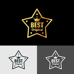 Best stamp with three color with editable vector