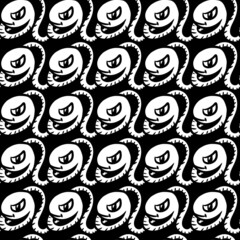 seamless pattern of cute monster cartoon