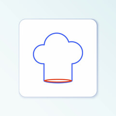 Line Chef hat icon isolated on white background. Cooking symbol. Cooks hat. Colorful outline concept. Vector