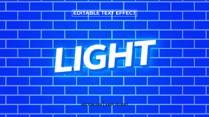 Fototapeta na wymiar Light Text Effect 3D Vector Ilustrattion