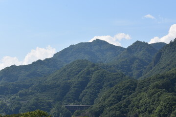 Naklejka premium 群馬 中之条 道の駅 霊山たけやま 親都神社 周辺風景