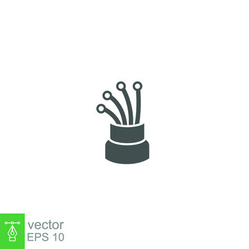 Fiber optic cable, broadband icon. fibre broadband bandwidth , electric cable. Mechanical wireless port connecting. optical cables. solid style. vector illustration. design on white background. EPS 10