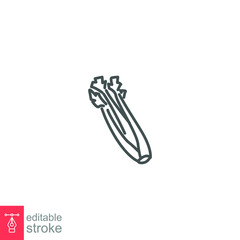 Celery icon. celery bunch with stalks or stems and leaves. fresh organic natural vegetable.  Herbaceous vegan vegetarian detox food. outline style vector illustration design on white background EPS 10