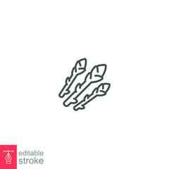Asparagus icon. Nature vegetable food. sparrow grass Vegan natural bio. Dietary edible plant. asparagus sprout bundle. vegetarian outline style. vector illustration. design on white background. EPS 10
