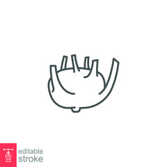 kohlrabi icon. fresh nature organic vegetable food. biennial vegetable stout cultivar of raw root Cabbage turnip outline style editable stroke vector illustration design on white background EPS 10