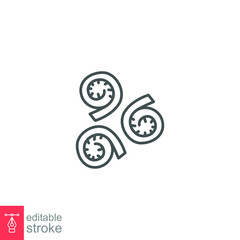 fiddleheads icon. fresh nature organic vegetable food salad herbs. green fiddlehead, unfurling fern leaf outline style editable stroke vector illustration design on white background. EPS 10
