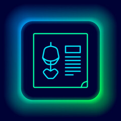 Glowing neon line X-ray shots icon isolated on black background. Colorful outline concept. Vector