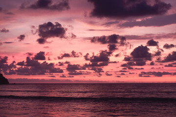Fototapeta premium colourful sunset on the beach