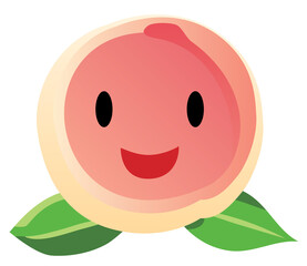 可愛い桃のキャラクター