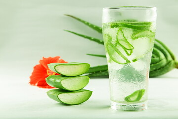 Aloe vera juice- herbal  water detoxes body.