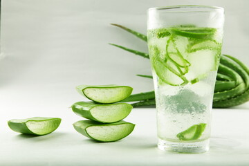 Aloe vera juice- herbal  water detoxes body.