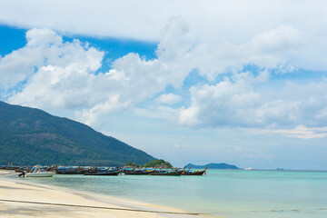 Longtail boats harbor at Ko Lipe island in Satun, Thailand