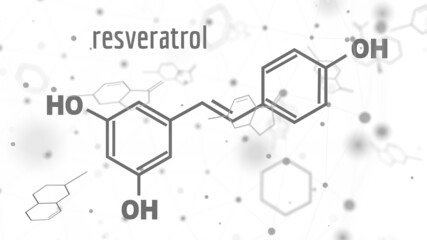 Formula of Resveratrol. Concept of medicine and pharmacy