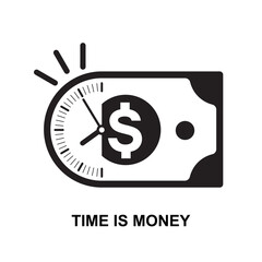 Time is money icon isolated on white background vector illustration.