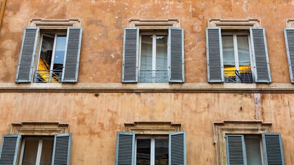 Fototapeta na wymiar Old building in Minerva street, Rome, Italy