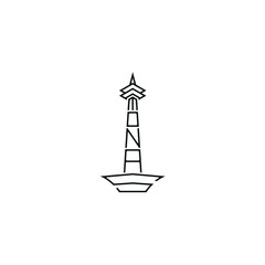 logo design monas jakarta indonesia. Typography of national monuments 