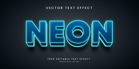 Editable text effect in neon style