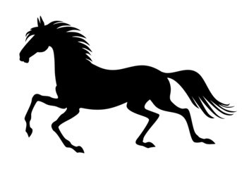 Fototapeta na wymiar Galloping horse silhouette