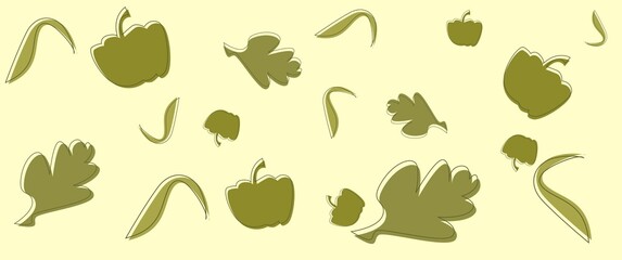 Abstract food or vegetable drawing with separated line used for background, thanksgiving background, backdrop.