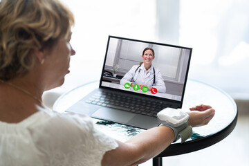 Telehealth Patient Making Hypertension Blood Test