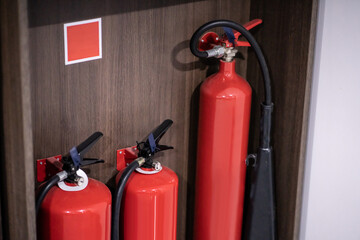 Obraz premium Fire Extinguisher Safety And Emergency Equipment