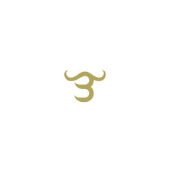 vector template head, buffalo, cow, bull, with letter B logo design