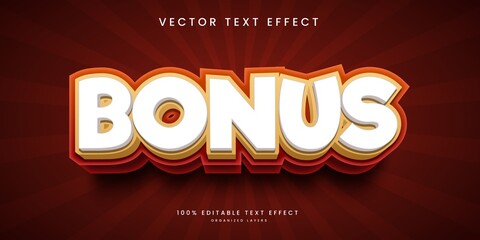 Editable text effect in bonus style