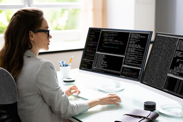 Programmer Woman Coding