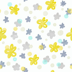 Seamless pattern with cute flowers. Texture for wallpaper, fabric, wrapping paper.
