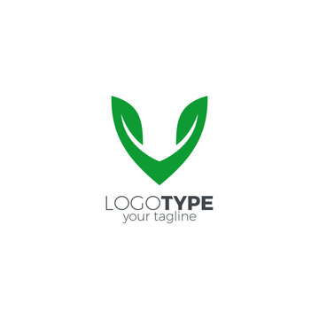 V Leaf Nature Simple Logo 