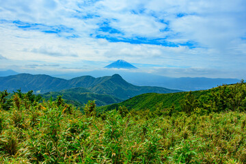 mountain and clouds