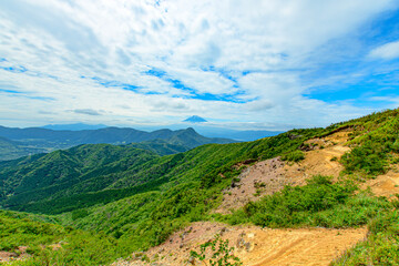 landscape with blue sky