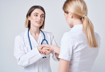 Fototapeta premium doctor health diagnostics analysis light background